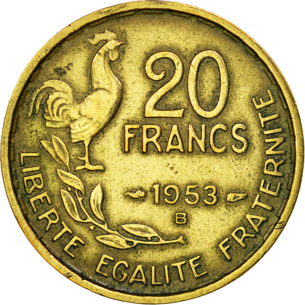 Munten, Frankrijk, Guiraud, 20 Francs, 1953, Beaumont - Le Roger, ZF
