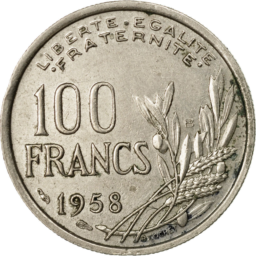 Münze, Frankreich, Cochet, 100 Francs, 1958, Beaumont - Le Roger, SS