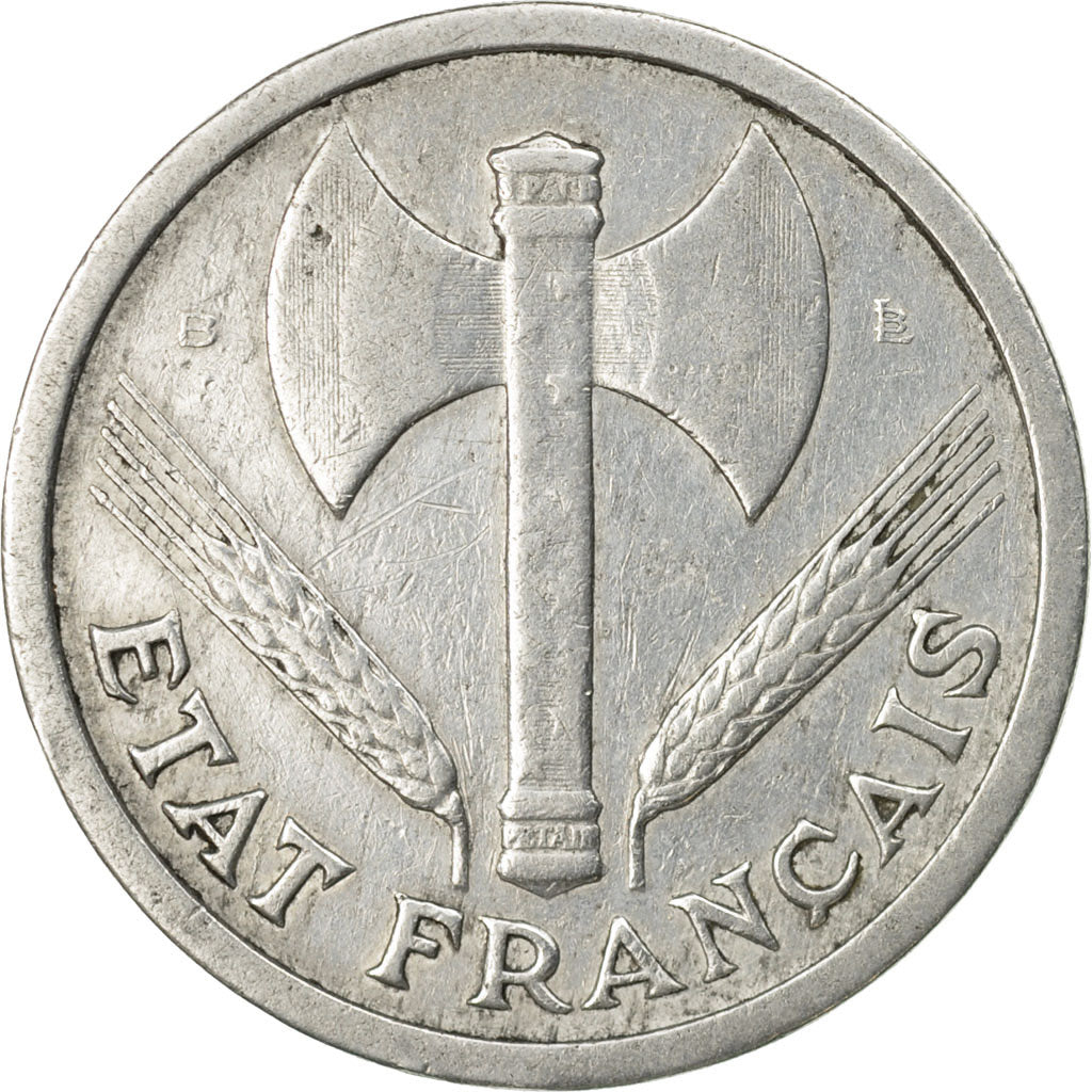 Coin, France, Bazor, 2 Francs, 1944, Beaumont - Le Roger, VF(30-35), Aluminum