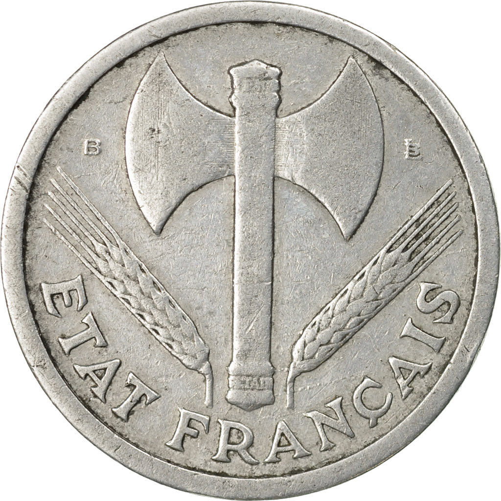 Coin, France, Bazor, 2 Francs, 1943, Beaumont - Le Roger, VF(30-35), Aluminum