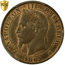 France, Napoleon III, 5 Centimes, 1865, Paris, Bronze, PCGS, MS(63)