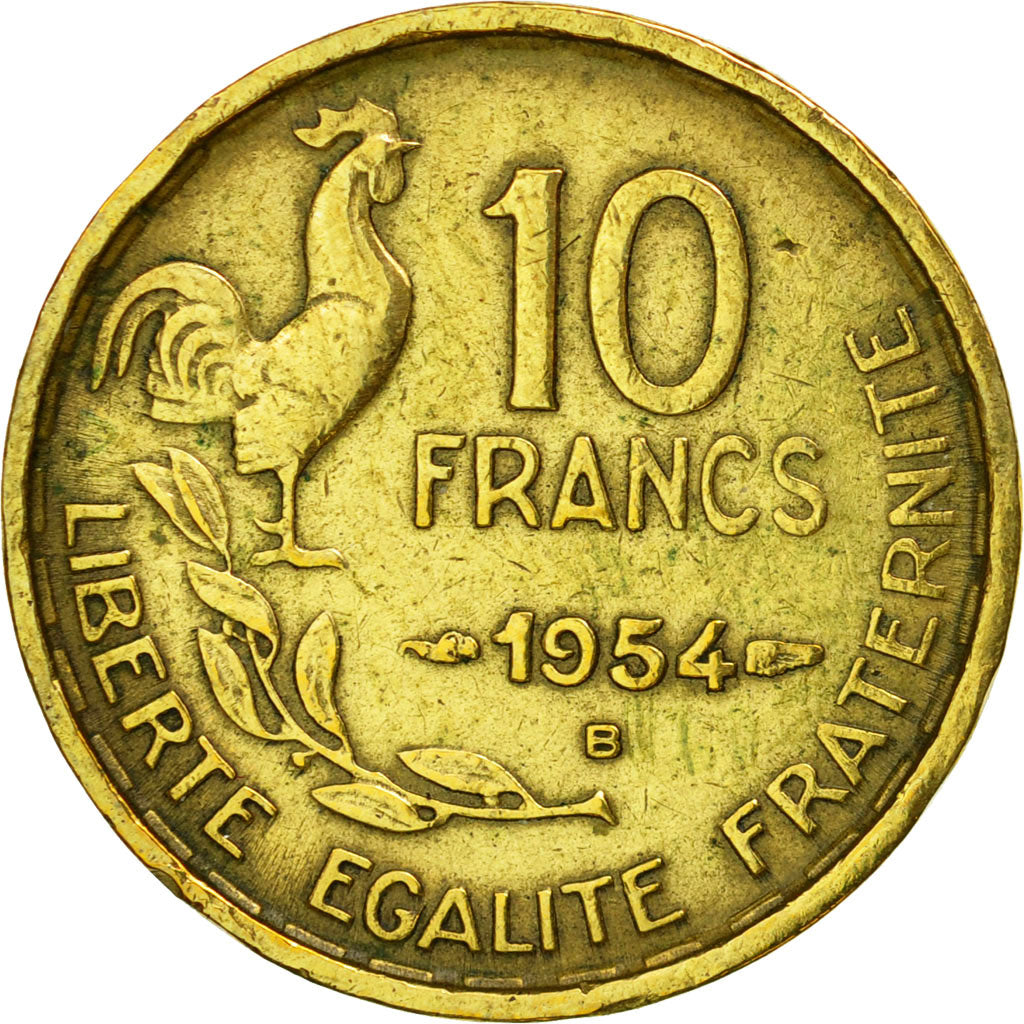 Coin, France, Guiraud, 10 Francs, 1954, Beaumont - Le Roger, EF(40-45)
