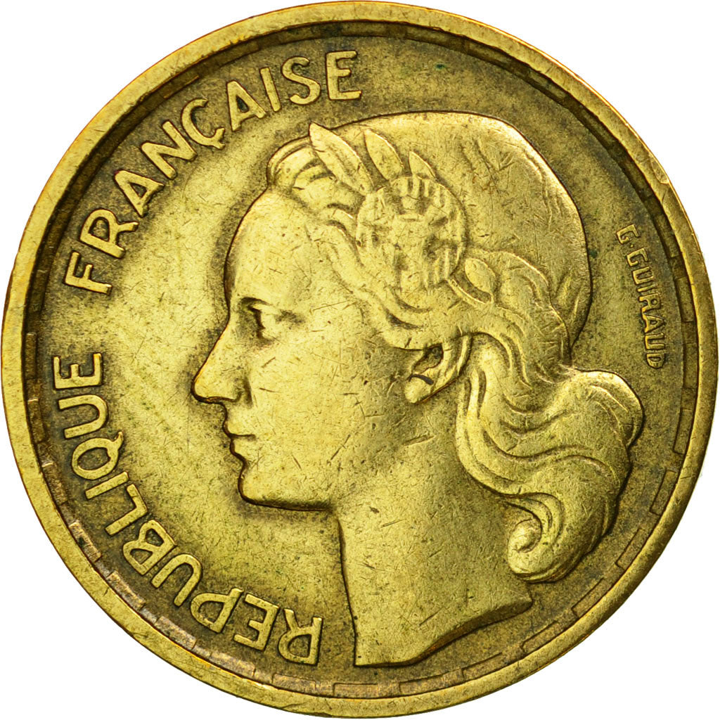 Munten, Frankrijk, Guiraud, 10 Francs, 1955, Paris, ZF, Aluminum-Bronze