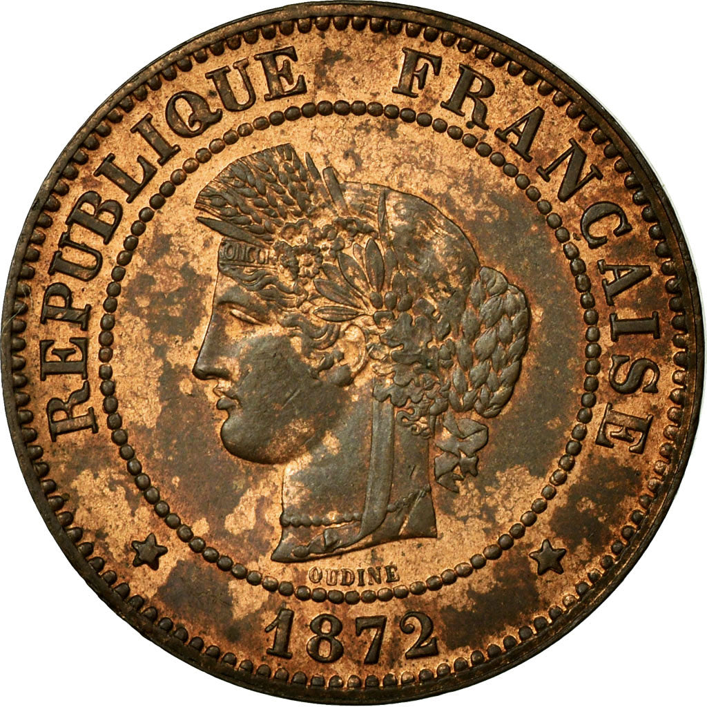 Monnaie, France, Cérès, 5 Centimes, 1872, Paris, SUP+, Bronze, KM:821.1