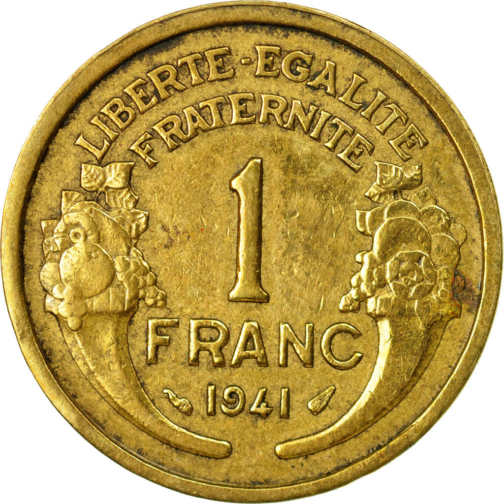 Coin, France, Morlon, Franc, 1941, Paris, EF(40-45), Aluminum-Bronze, KM:885, Le