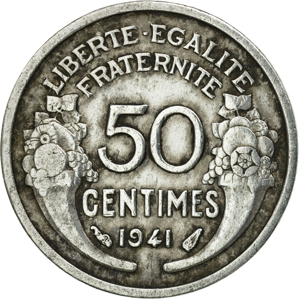 Coin, France, Morlon, 50 Centimes, 1941, Paris, EF(40-45), Aluminum, KM:894.1a