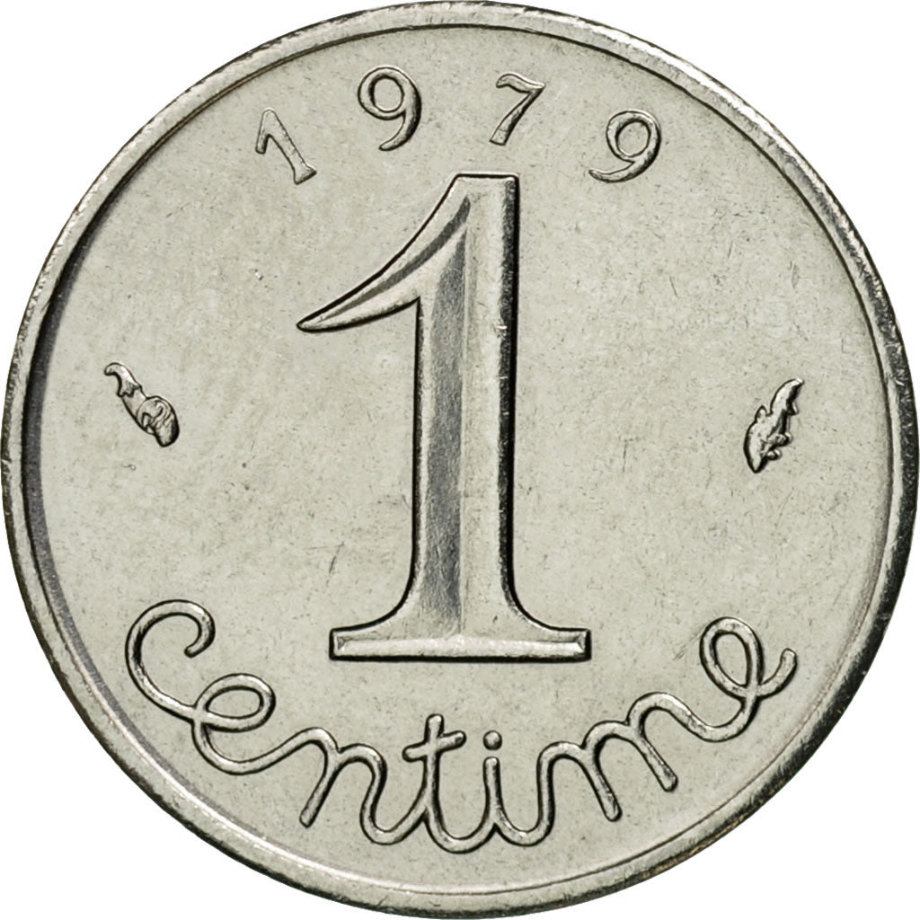 Moneda, Francia, Épi, Centime, 1979, Paris, MBC, Acero inoxidable, KM:928, Le