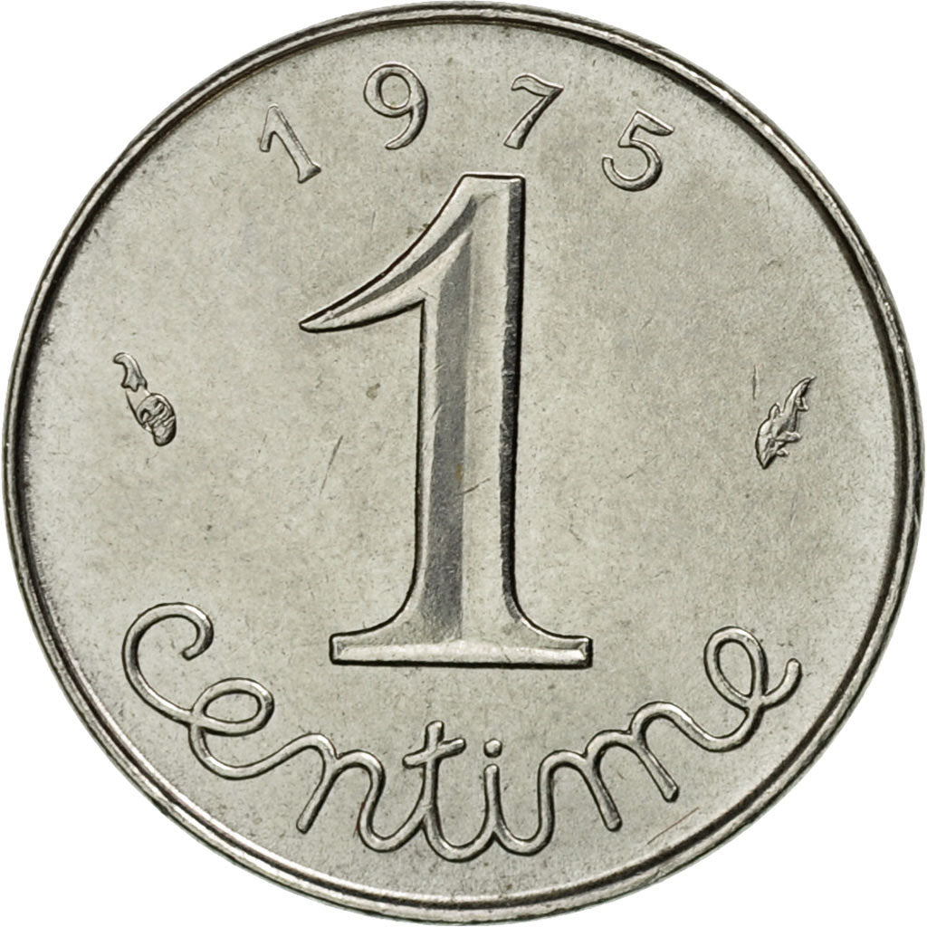 Moneda, Francia, Épi, Centime, 1975, Paris, MBC, Acero inoxidable, KM:928, Le