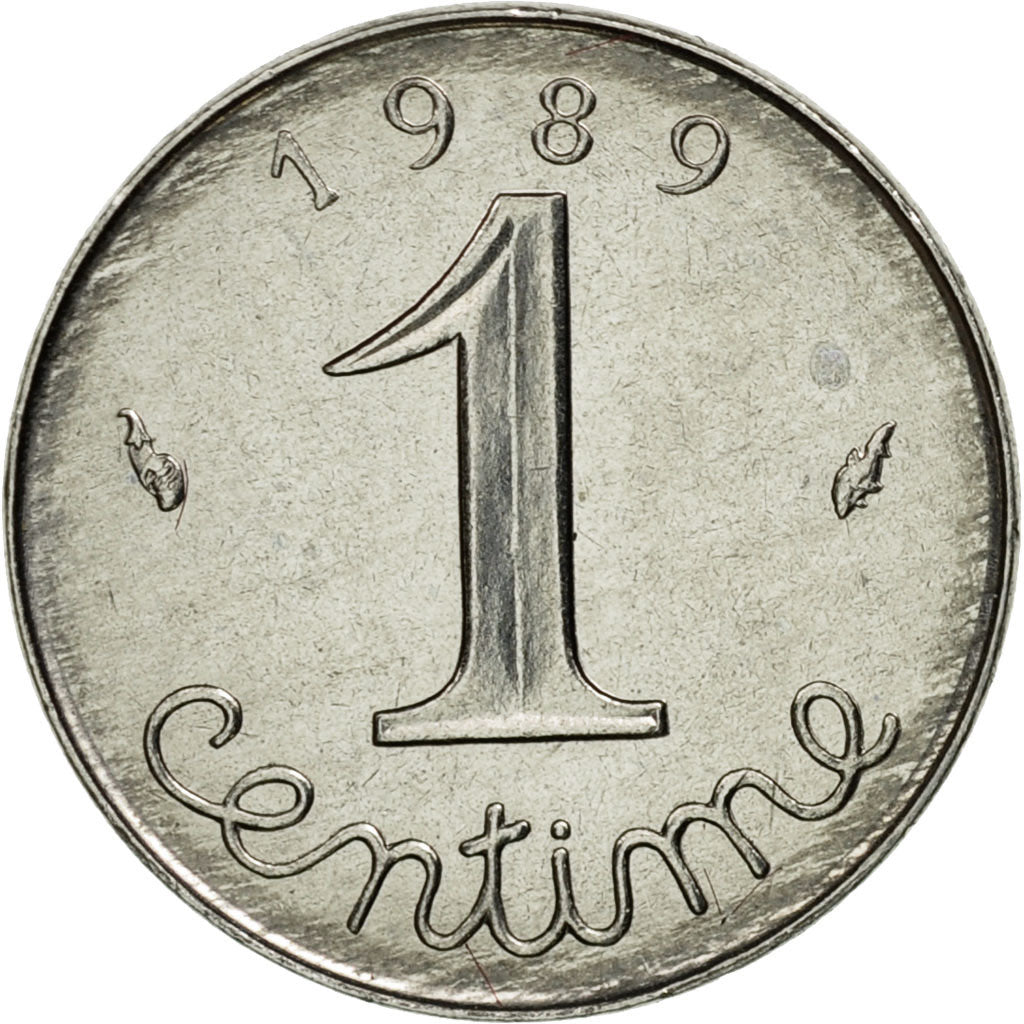 Moneda, Francia, Épi, Centime, 1989, Paris, MBC+, Acero inoxidable, KM:928, Le