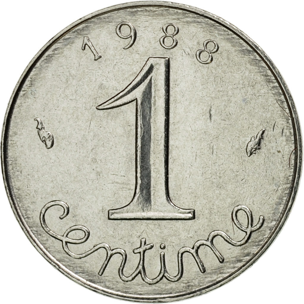 Coin, France, Épi, Centime, 1988, Paris, AU(55-58), Stainless Steel, KM:928, Le