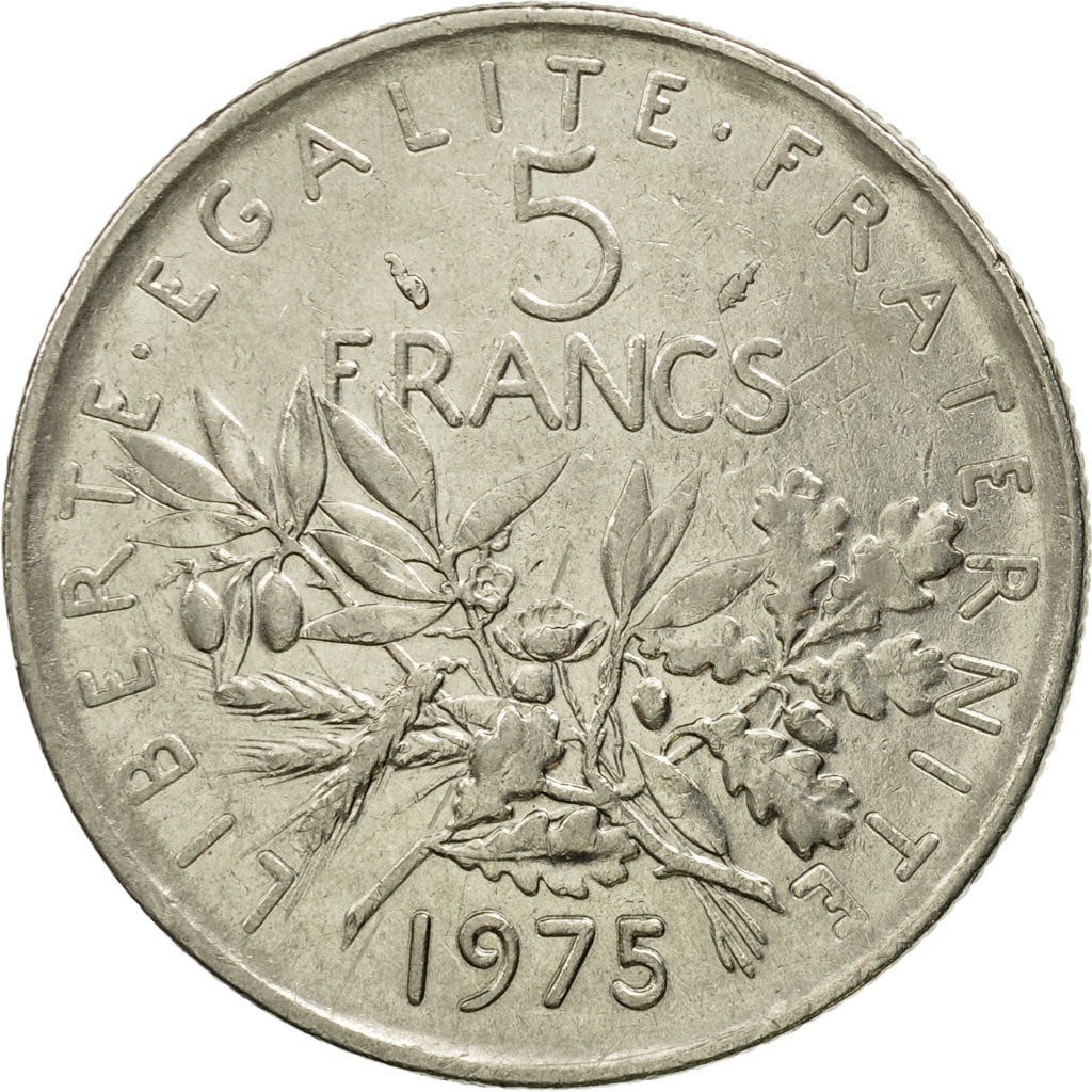 Coin, France, Semeuse, 5 Francs, 1975, Paris, EF(40-45), Nickel Clad