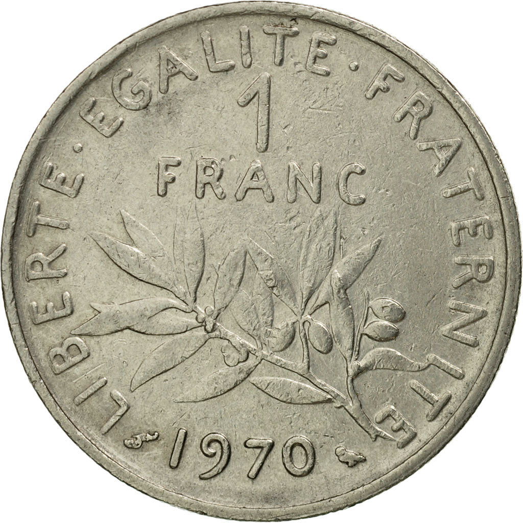Moneta, Francja, Semeuse, Franc, 1970, Paris, VF(30-35), Nikiel, KM:925.1