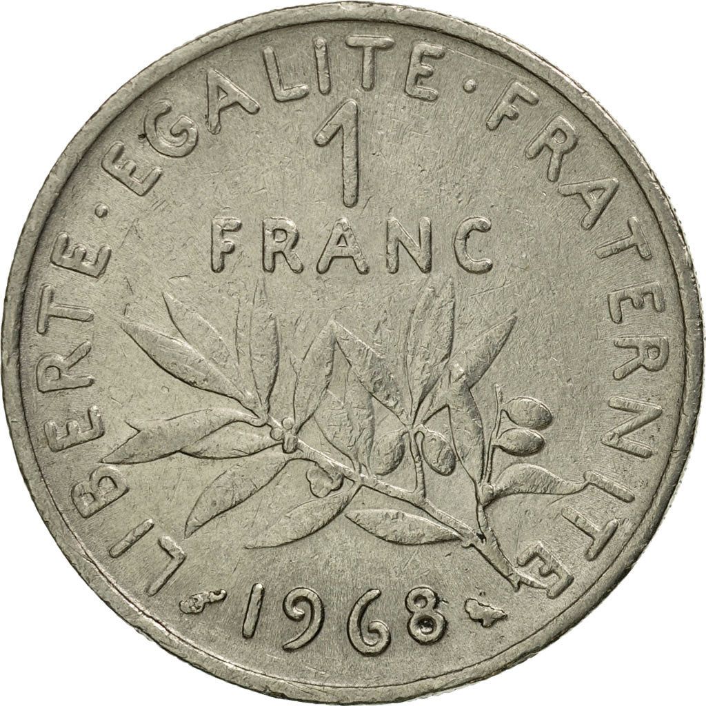 Münze, Frankreich, Semeuse, Franc, 1968, Paris, S+, Nickel, KM:925.1