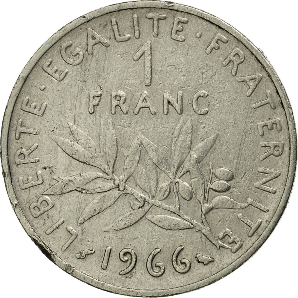 Coin, France, Semeuse, Franc, 1966, Paris, VF(30-35), Nickel, KM:925.1
