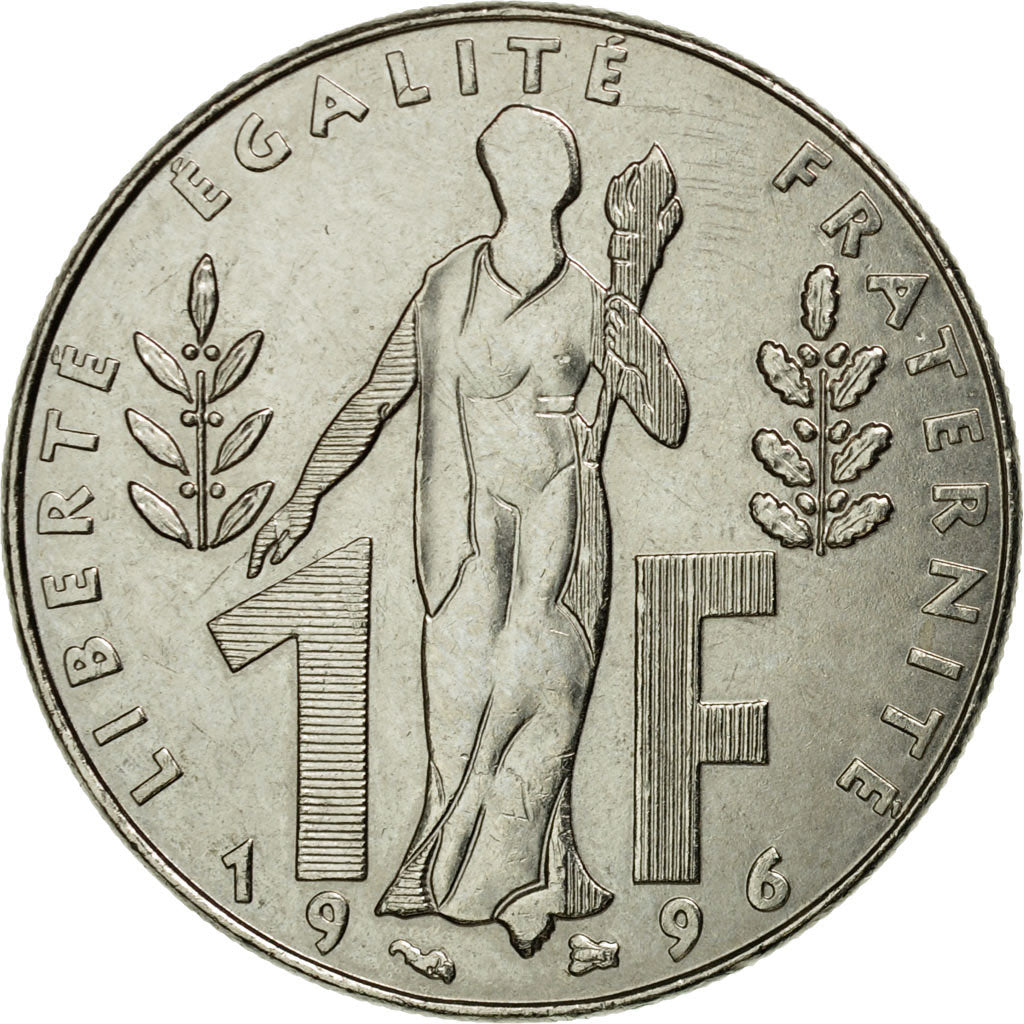 Coin, France, Jacques Rueff, Franc, 1996, Paris, EF(40-45), Nickel, KM:1160
