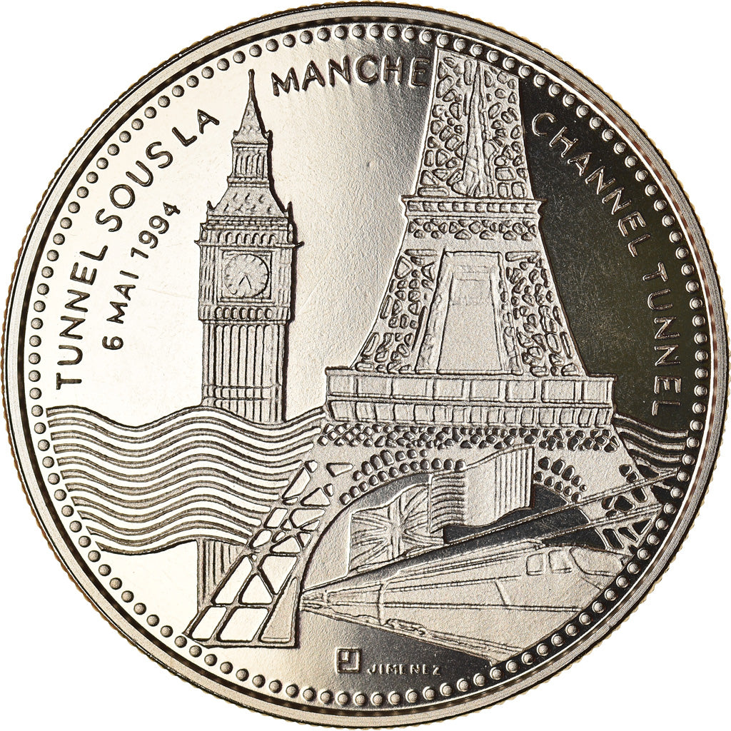 Frankrijk, Medaille, Le Tunnel sous la Manche, 6 Mai 1994, FDC, Copper-nickel