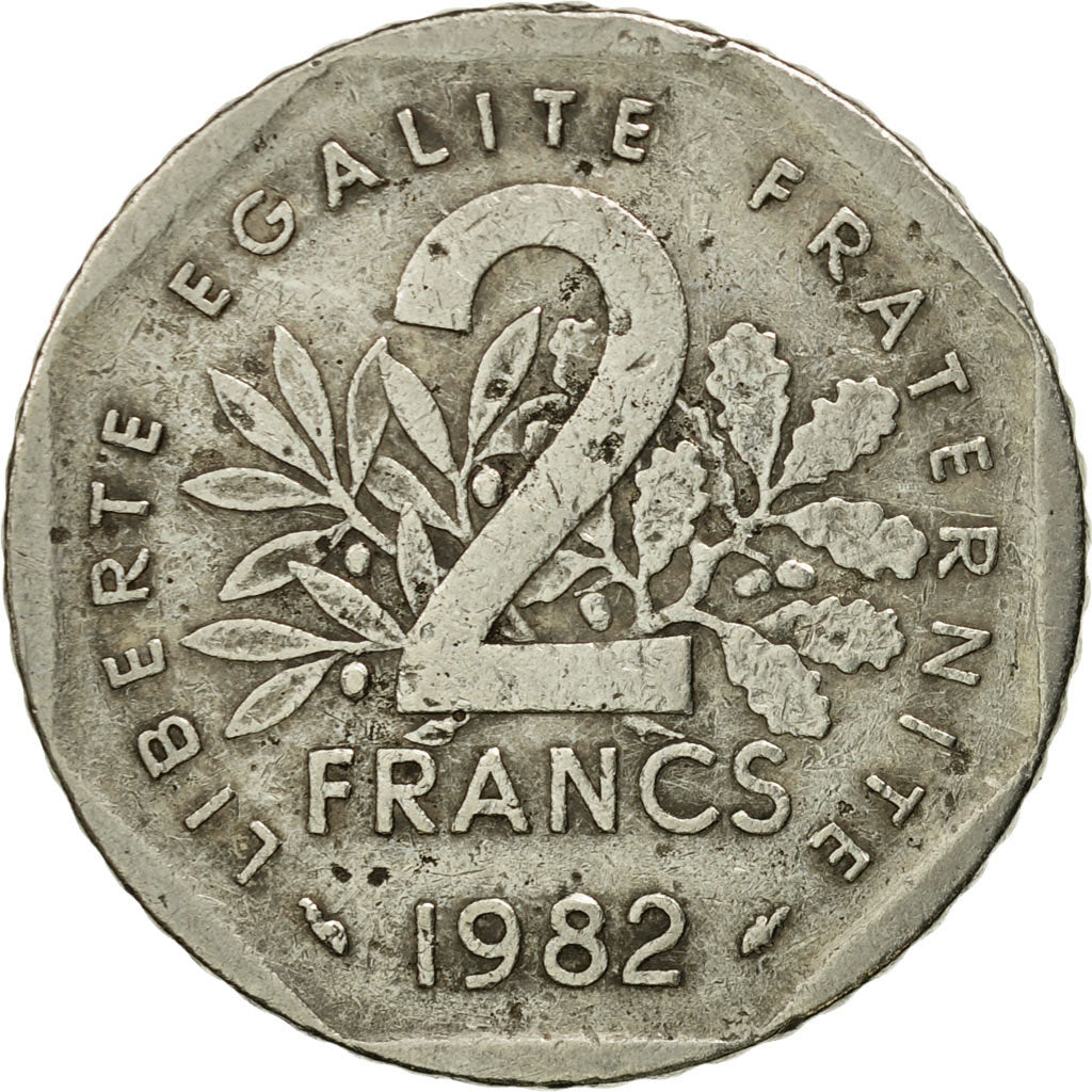 Coin, France, Semeuse, 2 Francs, 1982, Paris, F(12-15), Nickel, KM:942.1