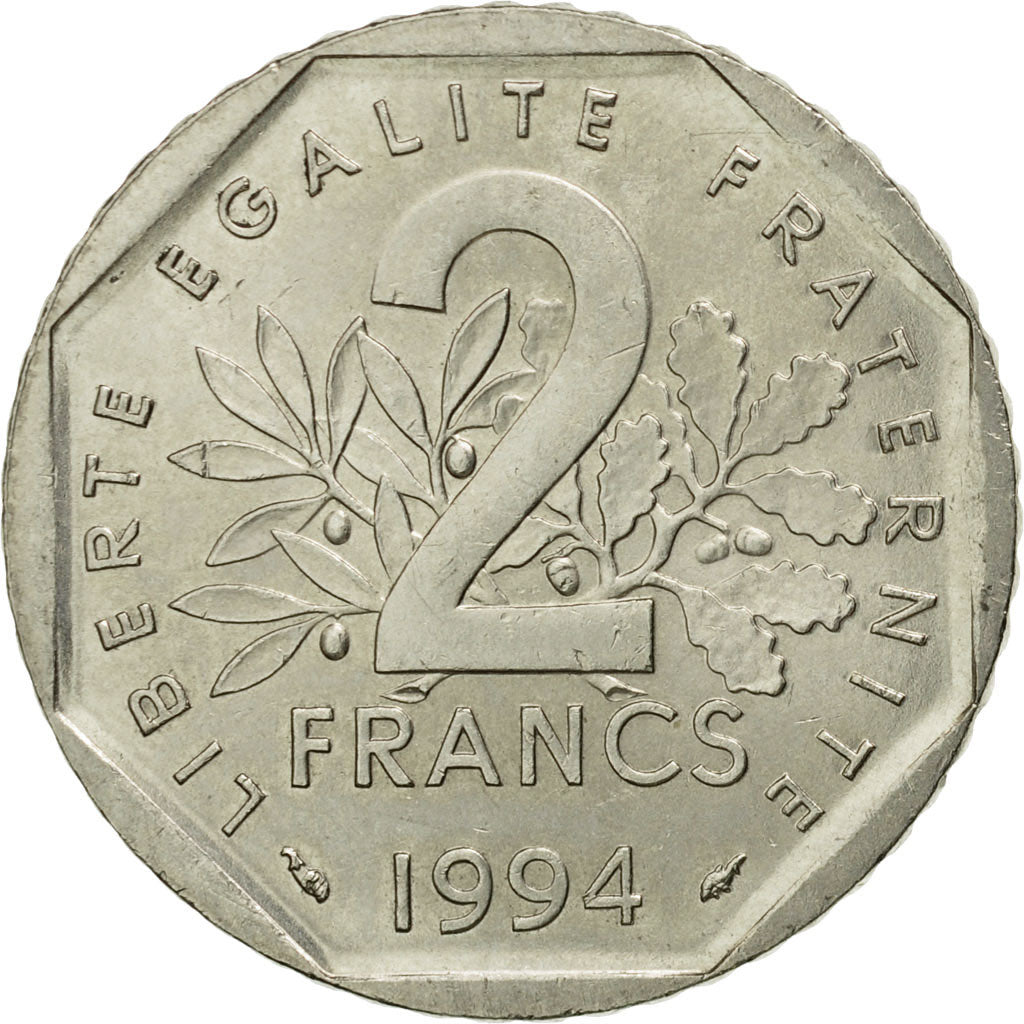 Coin, France, Semeuse, 2 Francs, 1994, Paris, EF(40-45), Nickel, KM:942.1