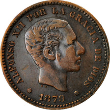 Coin, Spain, Alfonso XII, 5 Centimos, 1879, Madrid, EF(40-45), Bronze, KM:674