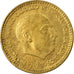 Moneda, España, Francisco Franco, caudillo, Peseta, 1965, MBC+, Aluminio -