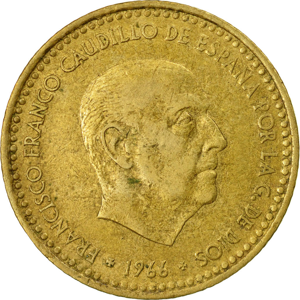 Coin, Spain, Francisco Franco, caudillo, Peseta, 1974, VF(30-35)