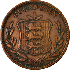 Coin, Guernsey, 8 Doubles, 1893, Heaton, Birmingham, EF(40-45), Bronze, KM:7