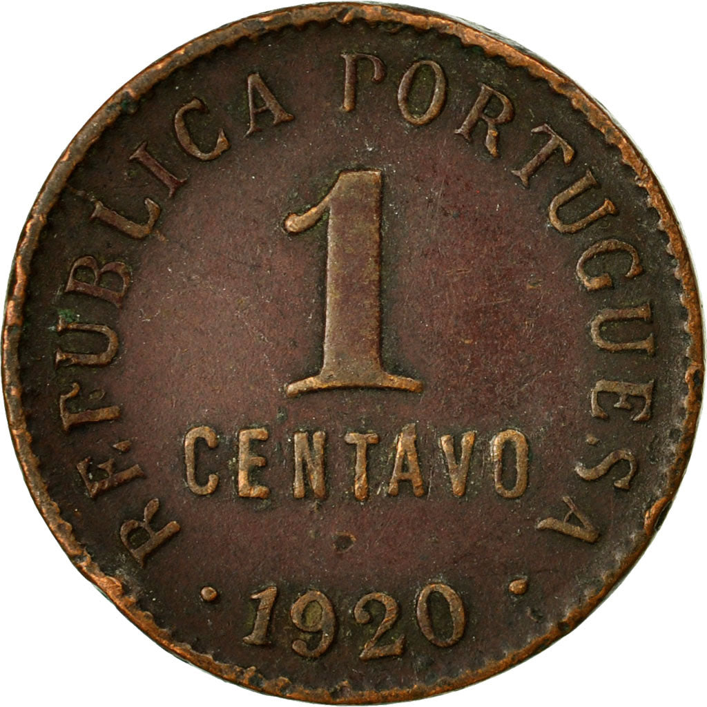 Coin, Portugal, Centavo, 1920, EF(40-45), Bronze, KM:565