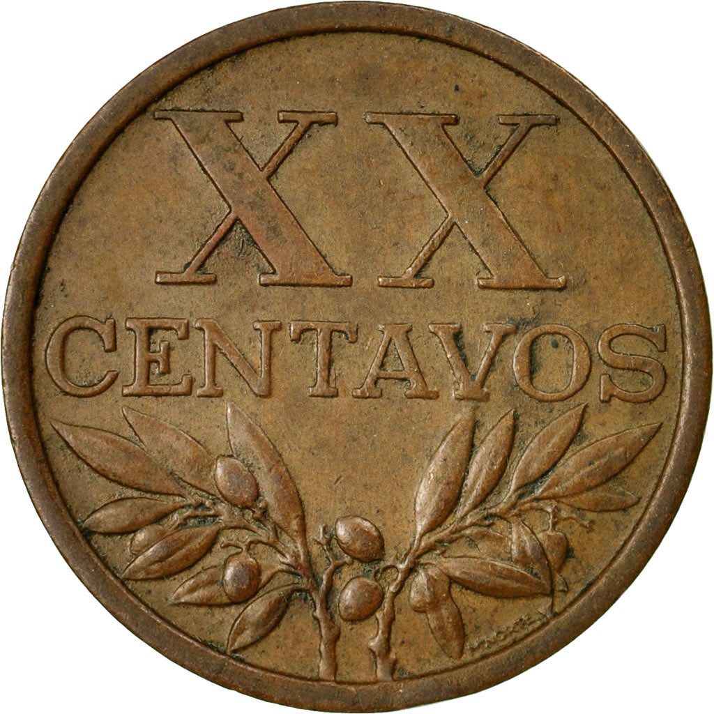 Coin, Portugal, 20 Centavos, 1965, VF(30-35), Bronze, KM:584