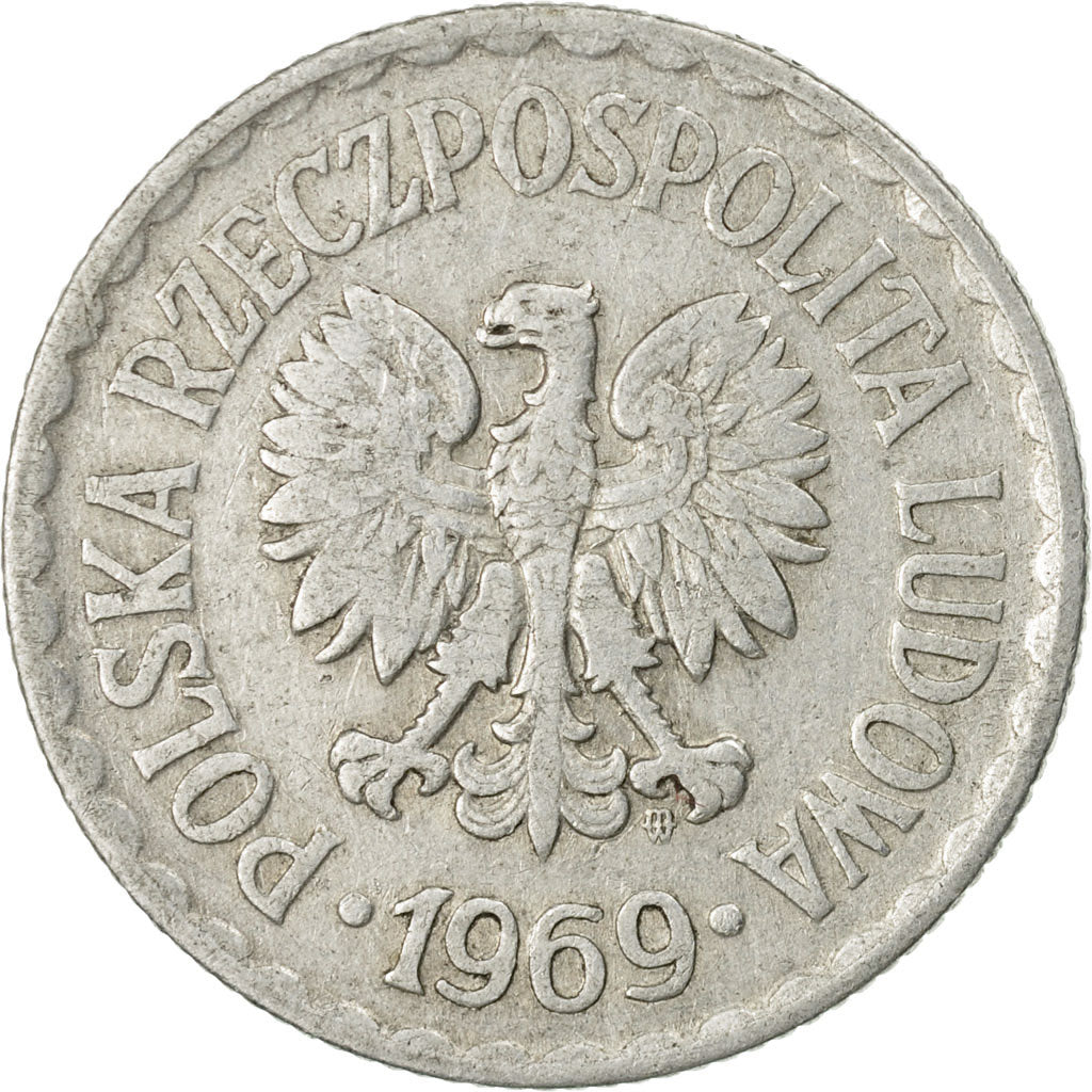 Münze, Polen, Zloty, 1969, Warsaw, S+, Aluminium, KM:49.1