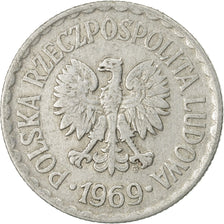 Münze, Polen, Zloty, 1969, Warsaw, S+, Aluminium, KM:49.1