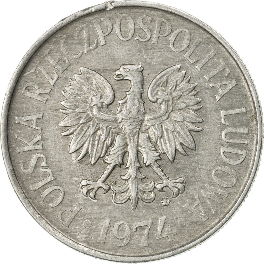 Coin, Poland, 50 Groszy, 1974, Warsaw, VF(20-25), Aluminum, KM:48.1