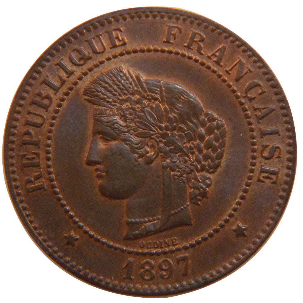 FRANCE, 5 Centimes, 1896, Paris, MS(60-62), Bronze, Gadoury #157a, 5.10