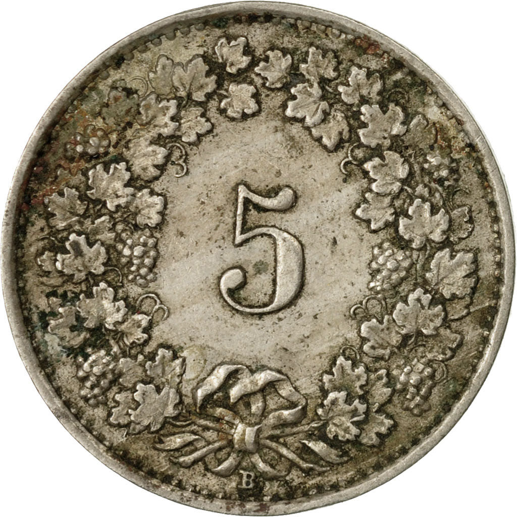 Moneta, Szwajcaria, 5 Rappen, 1926, Bern, F(12-15), Miedź-Nikiel, KM:26
