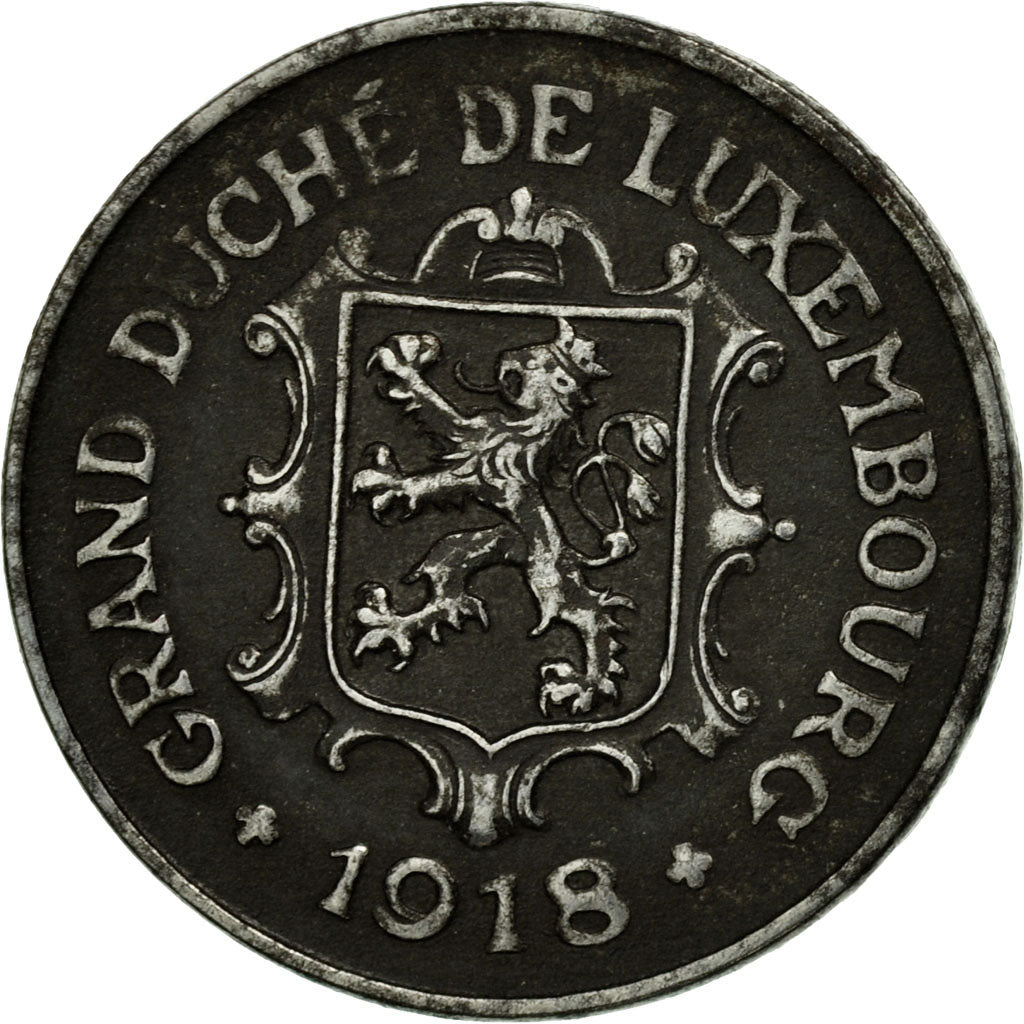 Coin, Luxembourg, Charlotte, 10 Centimes, 1918, EF(40-45), Iron, KM:31