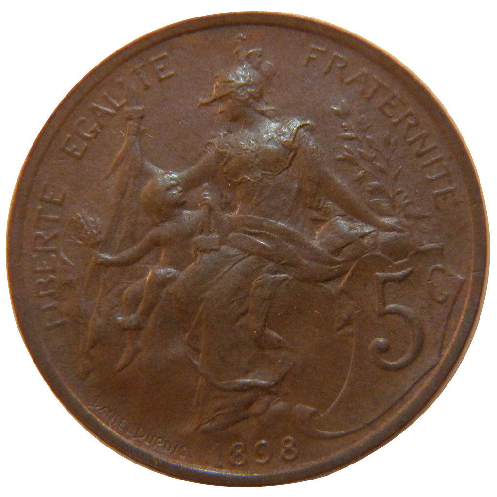 Monnaie, France, Dupuis, 5 Centimes, 1898, SUP+, Bronze, Gadoury:165