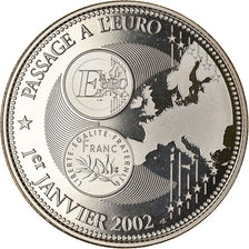 France, Medal, Passage à l'Euro, 2002, Politics, Society, War, 2002, MS(65-70)
