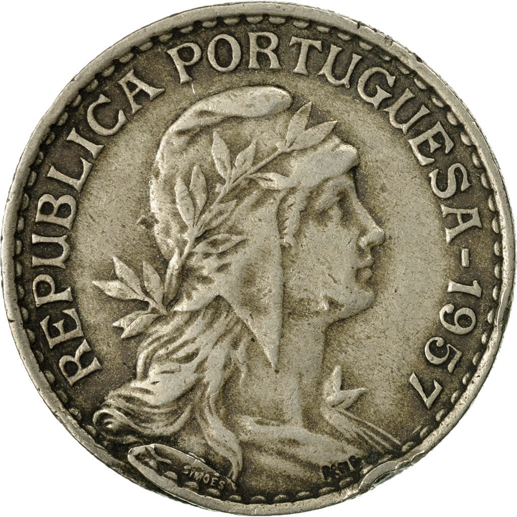 Coin, Portugal, Escudo, 1957, F(12-15), Copper-nickel, KM:578