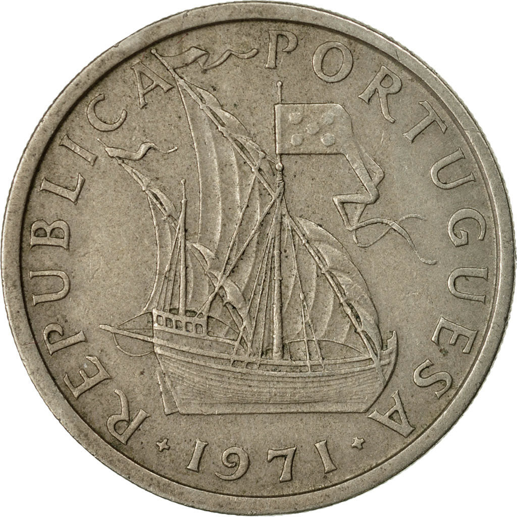 Munten, Portugal, 5 Escudos, 1971, ZF, Copper-nickel, KM:591