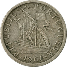 Coin, Portugal, 2-1/2 Escudos, 1966, EF(40-45), Copper-nickel, KM:590