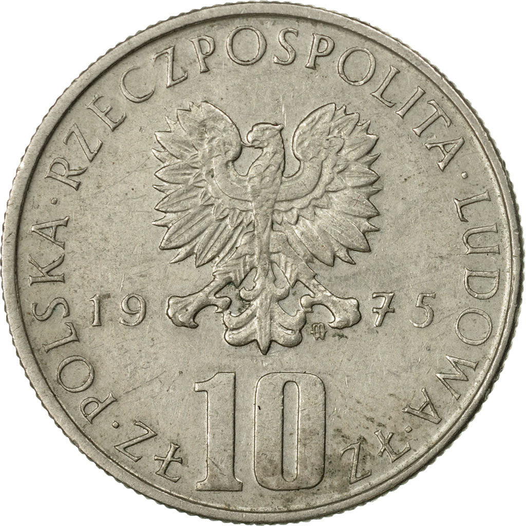 Moneta, Polska, 10 Zlotych, 1975, Warsaw, F(12-15), Miedź-Nikiel, KM:73
