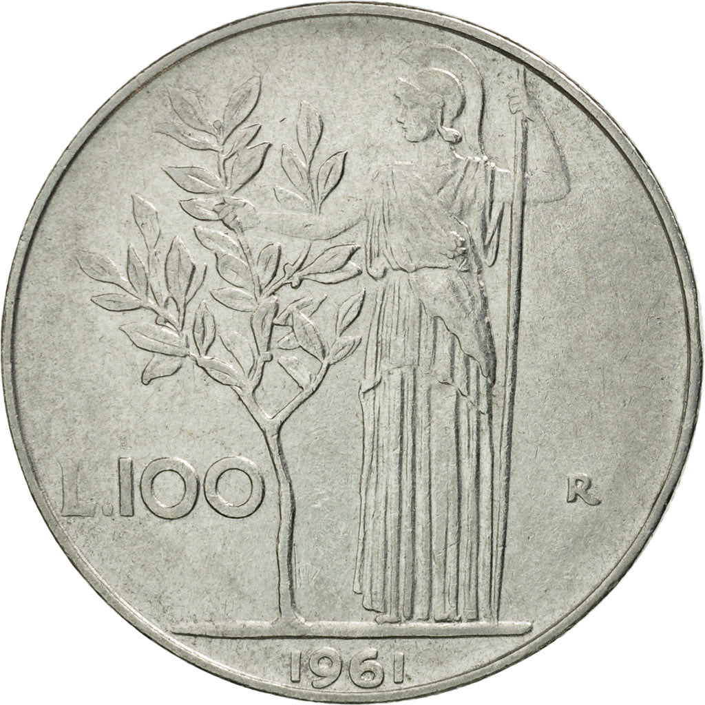Coin, Italy, 100 Lire, 1961, Rome, VF(30-35), Stainless Steel, KM:96.1