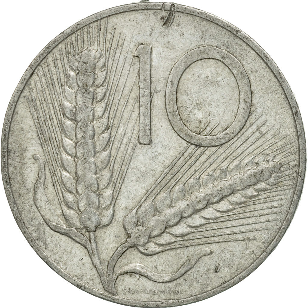 Coin, Italy, 10 Lire, 1951, Rome, F(12-15), Aluminum, KM:93