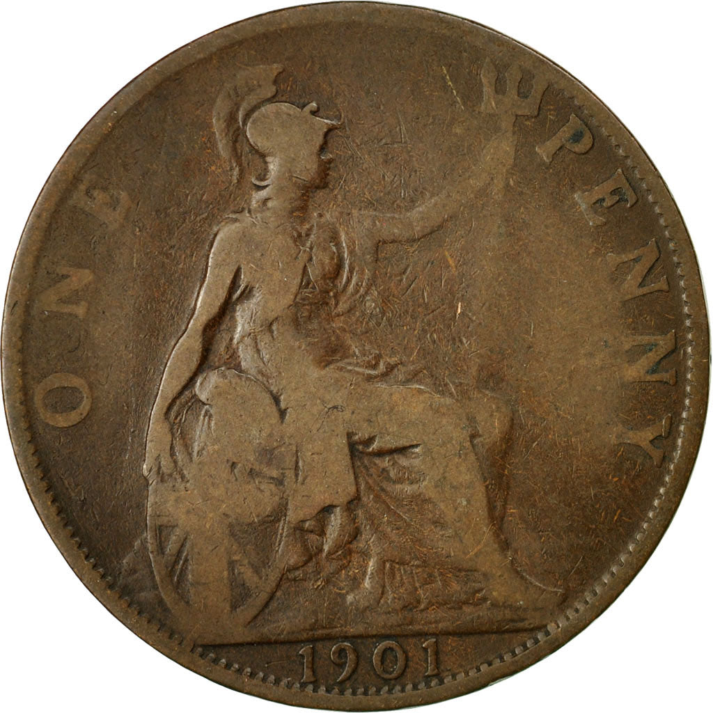 Coin, Great Britain, Victoria, Penny, 1901, VF(30-35), Bronze, KM:790