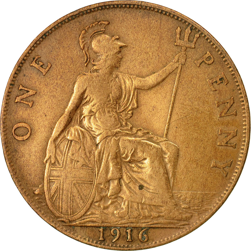 Monnaie, Grande-Bretagne, George V, Penny, 1916, TTB, Bronze, KM:810