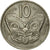 Moneda, Nueva Zelanda, Elizabeth II, 10 Cents, 1977, MBC, Cobre - níquel