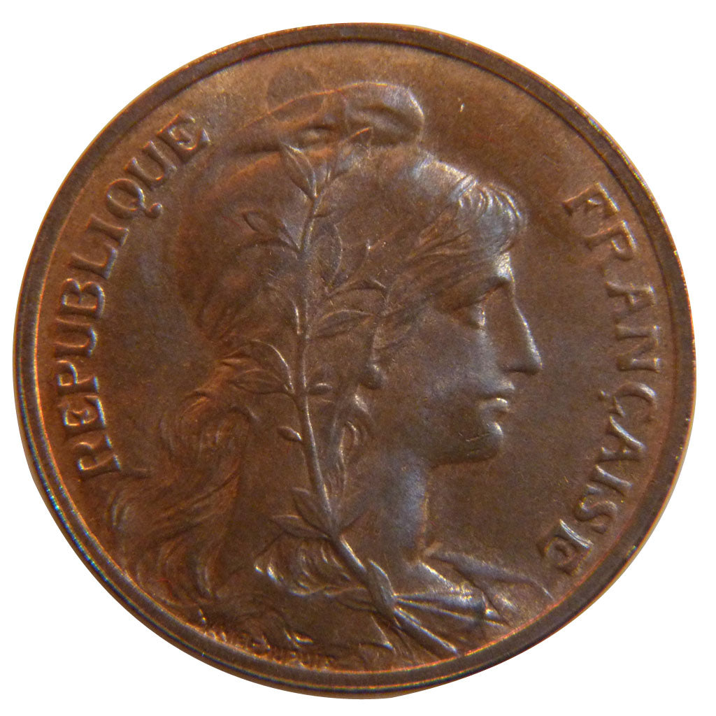 FRANCE, Dupuis, 5 Centimes, 1908, Paris, KM #842, graded, PCGS, , Bronze, 25.1,.