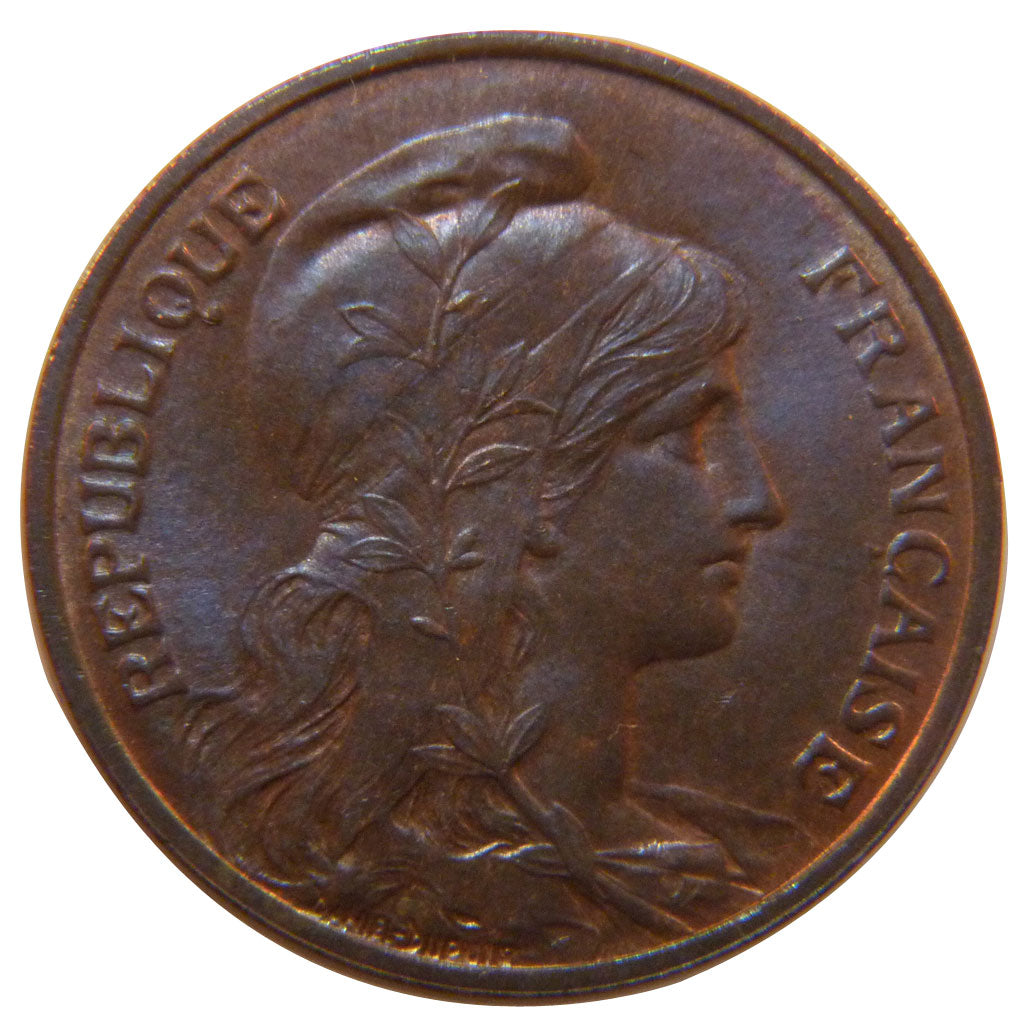 FRANCE, Dupuis, 5 Centimes, 1906, Paris, KM #842, MS(60-62), Bronze, 25.1,...