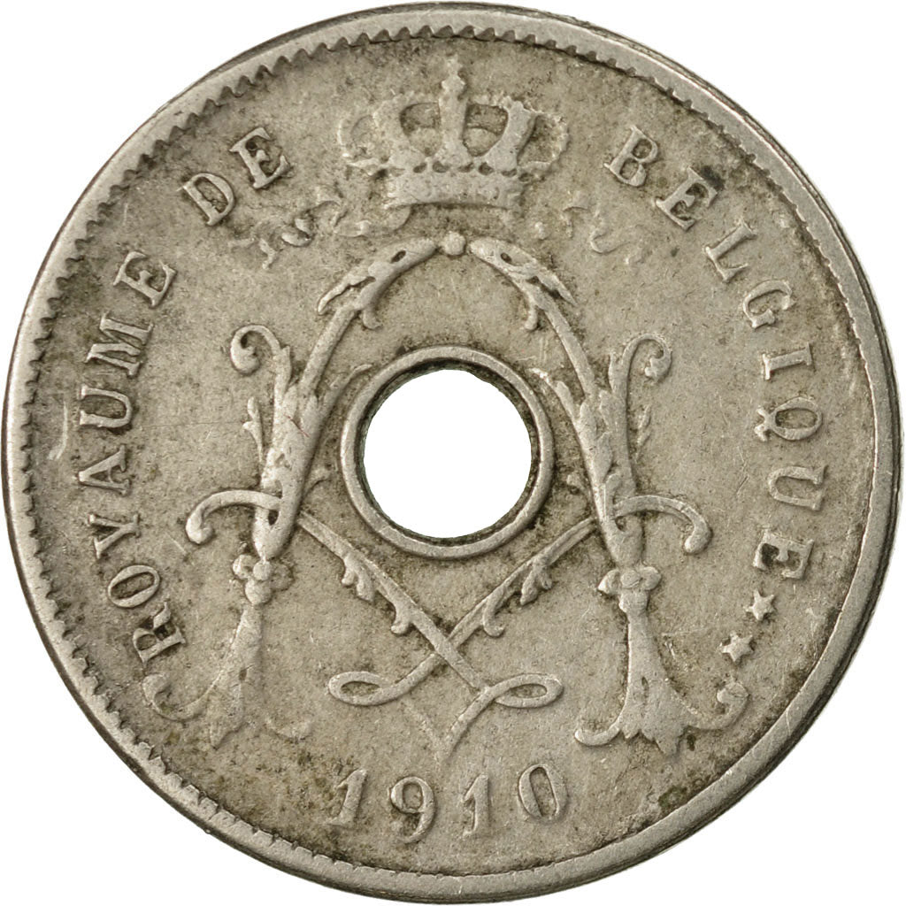 Moneda, Bélgica, 5 Centimes, 1910, BC+, Cobre - níquel, KM:66
