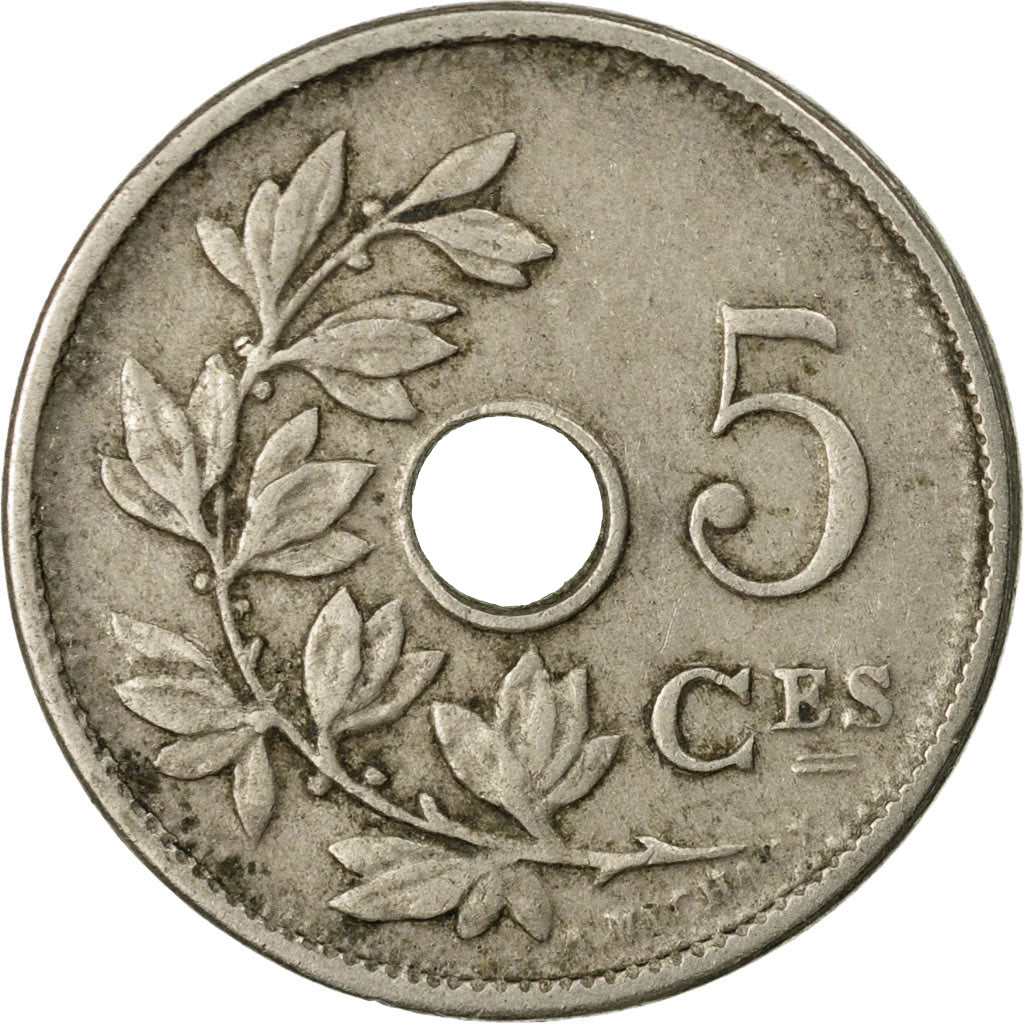 Moneda, Bélgica, 5 Centimes, 1910, BC+, Cobre - níquel, KM:66
