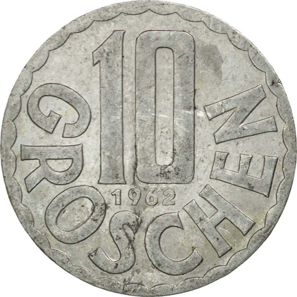 Moneta, Austria, 10 Groschen, 1962, Vienna, MB+, Alluminio, KM:2878
